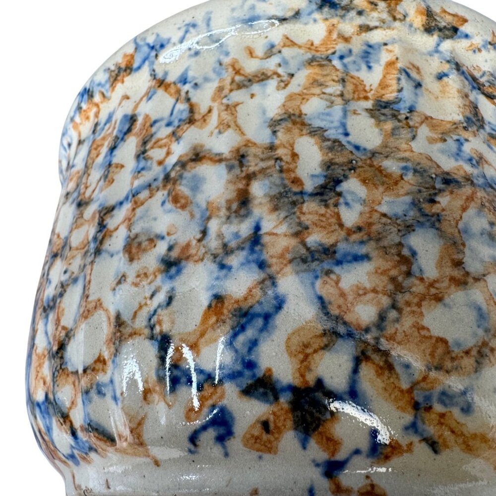 Redwing Spongeware Stoneware Bowl Speckled Vintage Ceramic 7" Diameter Crock A - Picture 10 of 12